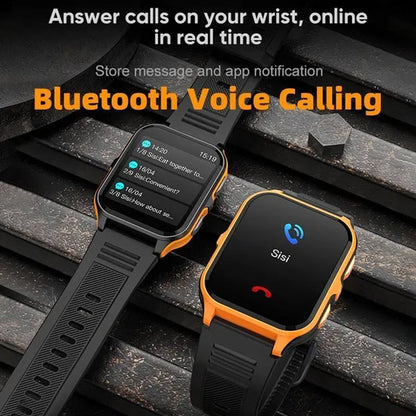 2024 NEW Military Smart Watch for Men Bluetooth Call, Rugged Tactical Smartwatch for Android Phones and iPhone, 3ATM Waterproof Outdoor Sports Fitness Tracker with Heart Rate, Voice Assistant.