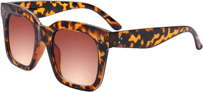 Vintage Women Oversized Sunglasses Designer Luxury Square Sun Glasses UV400 Protection Flat Lens