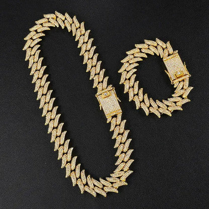 Iced Out Chain 925 Silver Diamond Miami Cuban Chain Link Choker Hip Hop Jewelry Silver Chain for Men Necklace Bracelet 7-24 Inch