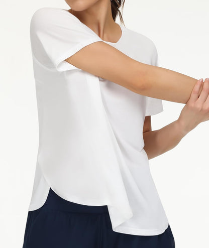 Women'S Short Sleeve Workout Shirts Breathable Yoga T-Shirts with Side Slits Athletic Tee Tops