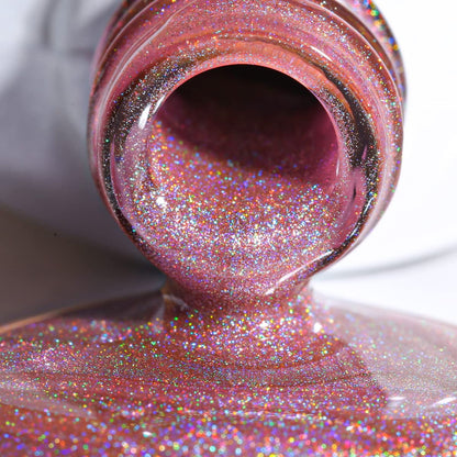 Holographic Gel Nail Polish Glitter: Led UV Gel Polish Sparkle Color Soak off Nail Art Gel DIY Design Manicure 1 PCS 8ML Rose Purple