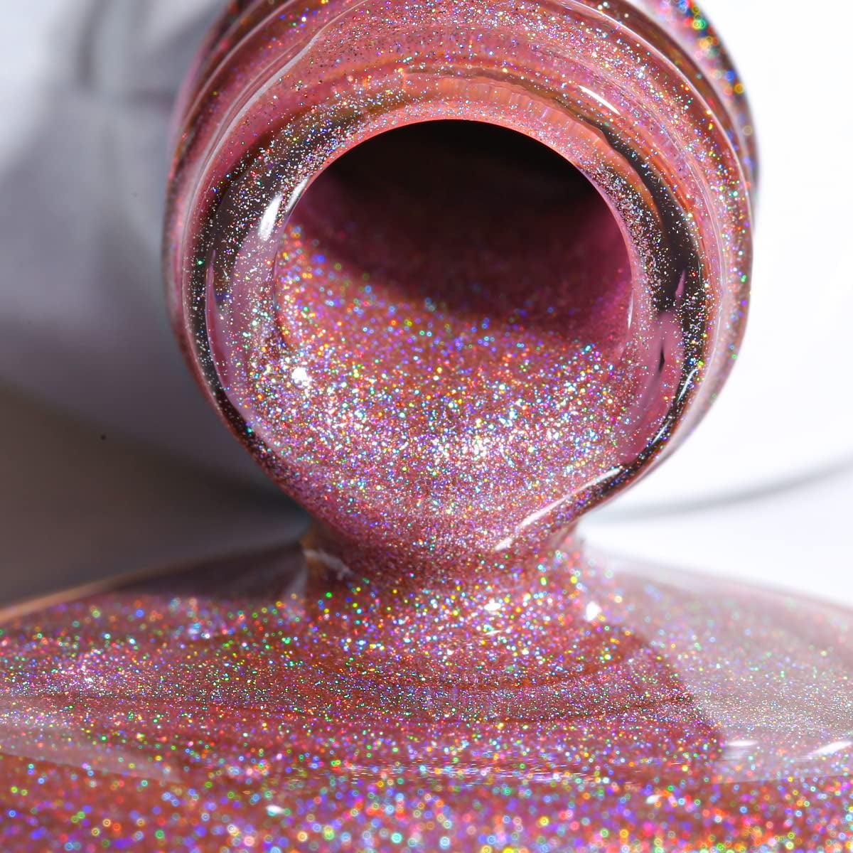 Holographic Gel Nail Polish Glitter: Led UV Gel Polish Sparkle Color Soak off Nail Art Gel DIY Design Manicure 1 PCS 8ML Rose Purple
