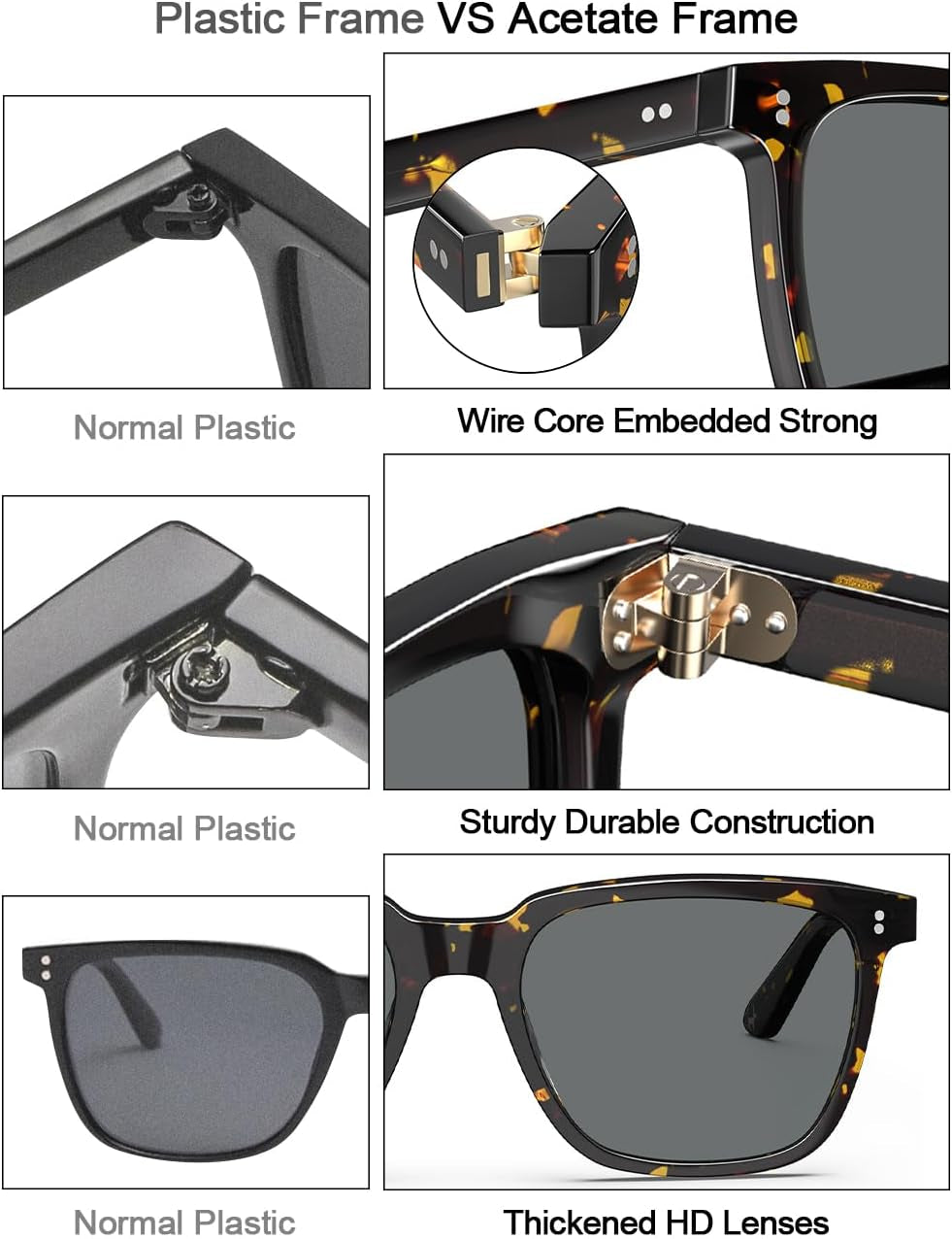 Acetate Polarized Sunglasses for Women Small Face - Antiglare UV400 Protection CA5354