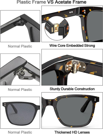 Acetate Polarized Sunglasses for Women Small Face - Antiglare UV400 Protection CA5354