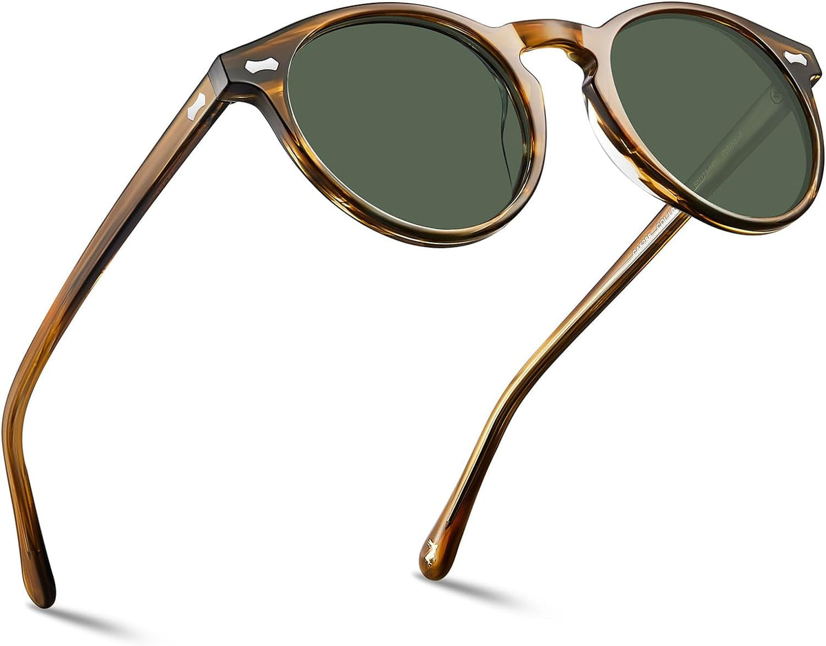 Vintage Polarized Sunglasses for Men UV400 Protection Retro Fashion Eyewear Hand-crafted Acetate Frame CA5288L