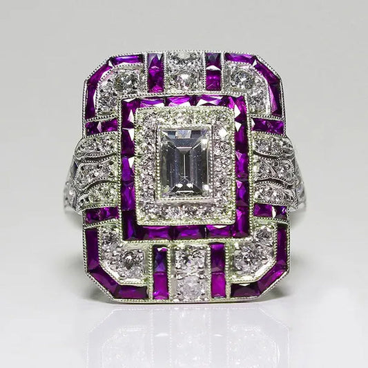 Antique Art Deco Purple Amethyst Ring