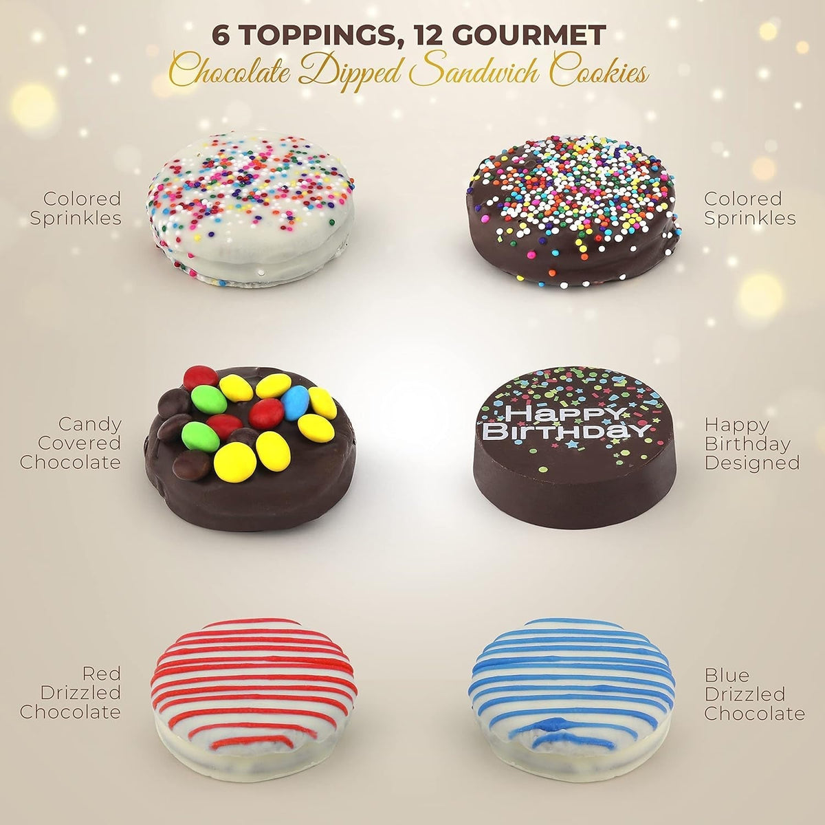 Birthday Cookies Gift Basket for Men and Women – Gourmet Chocolate Cookies, Happy Birthday Treats for Food Gifts by , 12 Count Chocolate Gift Box