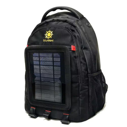Black Ballistic Nylon Solar Lithium-Ion Battery Mobile Charger Backpack