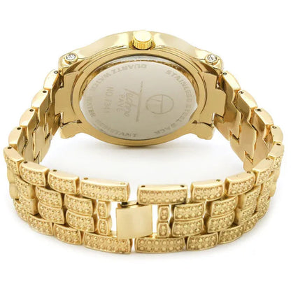Mens 14K Gold Plated ICED Cz Micropave Earring Stud Round w/ Fully CZ Watch