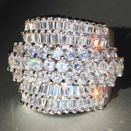 Gorgeous Cubic Zirconia Multichamber Ring Wedding Birthstone Bride Engagement Brand Heart Ring Jewelry Size 6 7 8 9 10