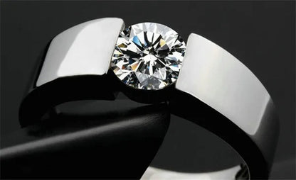Luxury Fashion Man's and Woman's Diamond Wedding Ring 925 Sterling Silver Ring Titanium Steel Ring Engagement Bijoux Jewelry