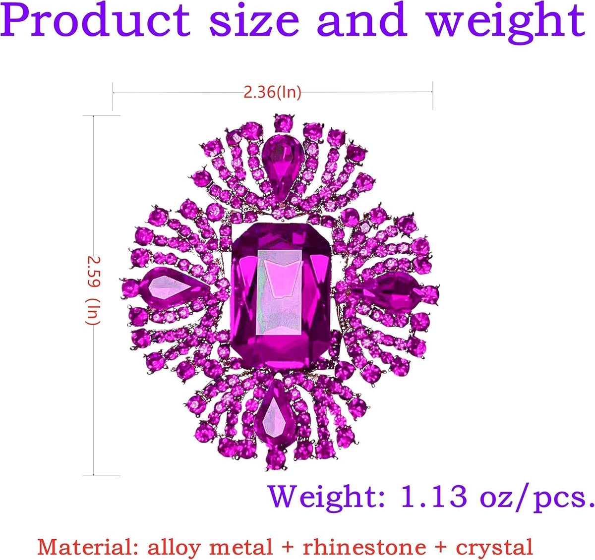 Elegant Retro Vintage Austrian Crystal Rhinestone Cross Flower Brooch Pins for Women Fashion for Dress Clothes