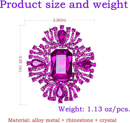 Elegant Retro Vintage Austrian Crystal Rhinestone Cross Flower Brooch Pins for Women Fashion for Dress Clothes