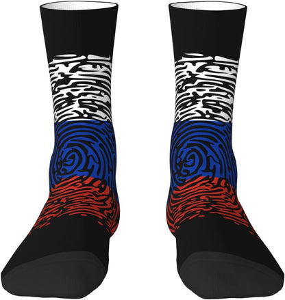 Russian Dna Russia Flag Crew Socks Summer Moisture Wicking Athletic Socks for Mens and Womens