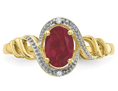 1.05 Carat (ctw) Natural Ruby Ring in 10K Yellow Gold