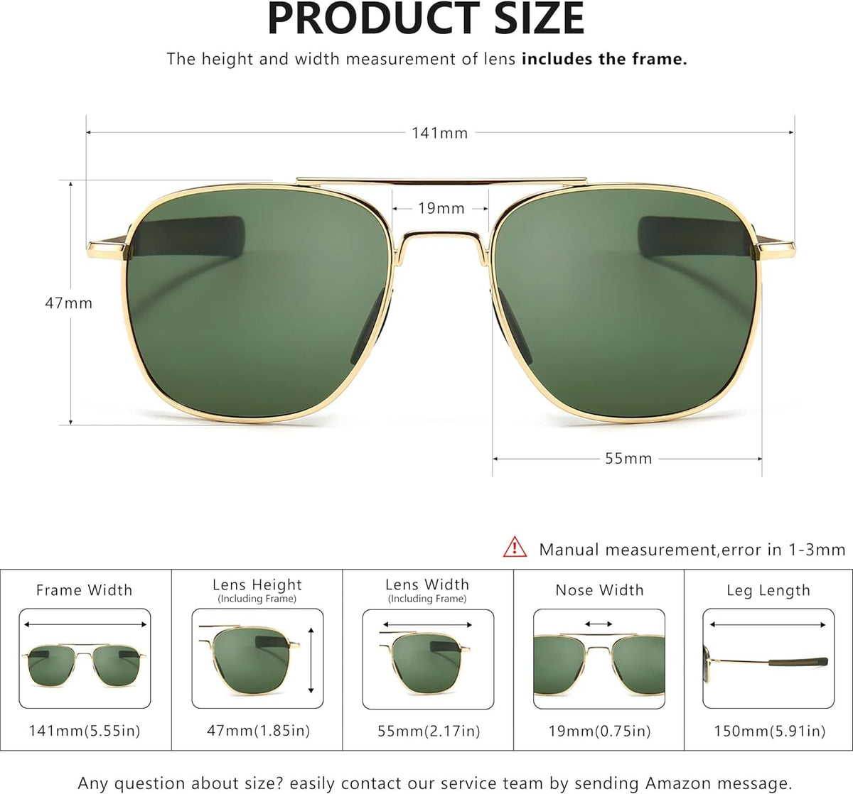 Men's Military Style Polarized Pilot Aviator Sunglasses Bayonet Temples