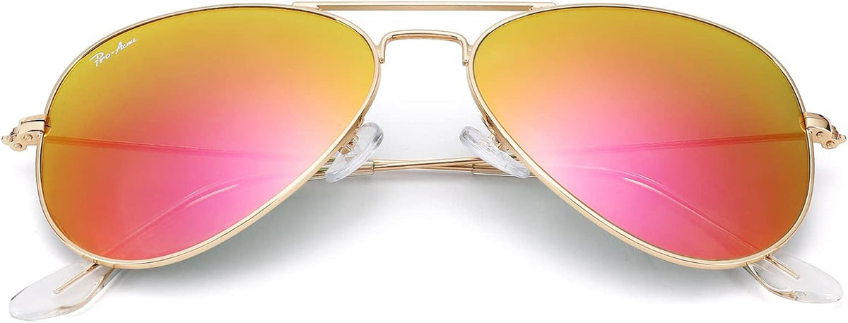 Classic Aviator Sunglasses for Men Women 100% Real Glass Lens