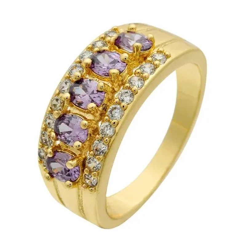 Natural 2.95CT Ruby/Emerald/Sapphire/Alexandrite/White Diamond 14K Yellow Gold R