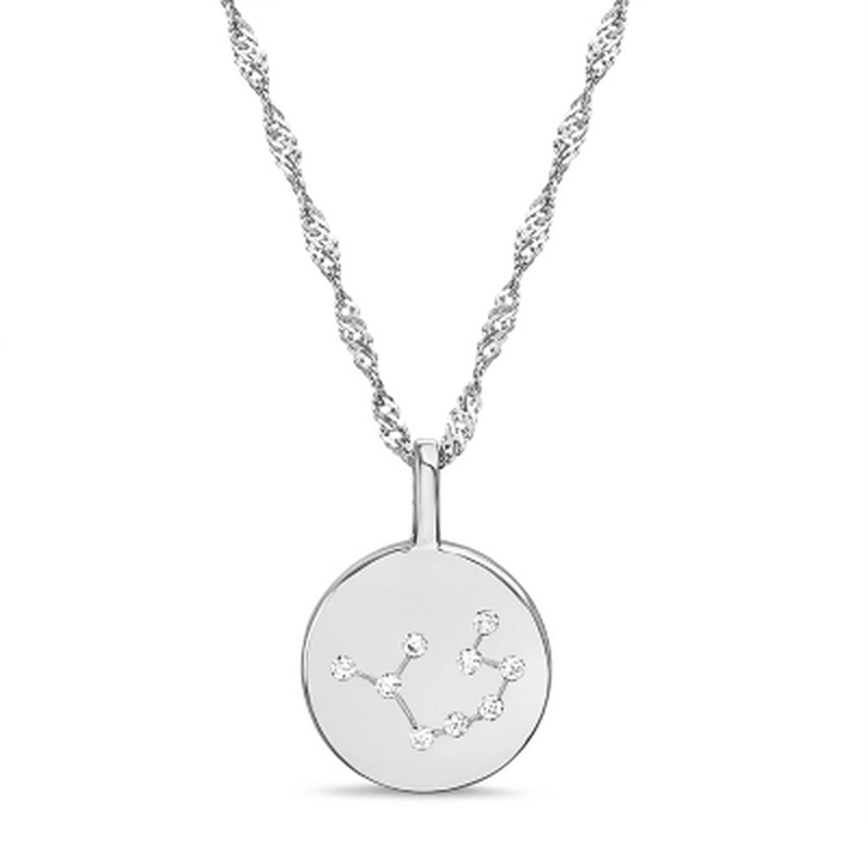 Zodiac Constellation Diamond Accent Pendant in Sterling Silver