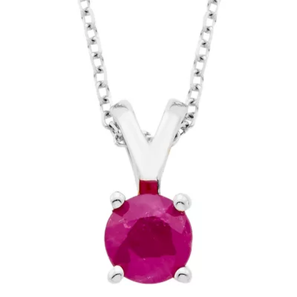 4.5Mm round Ruby Pendant in 14K Gold