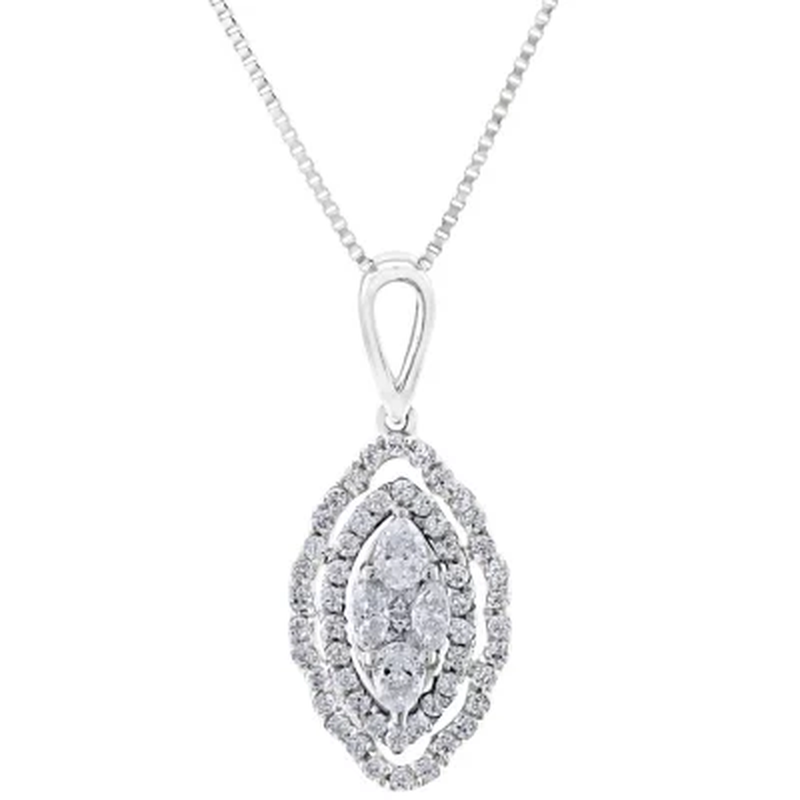 0.29 CT. T.W. Composite Diamond Marquise Shape Pendant in 14K Gold