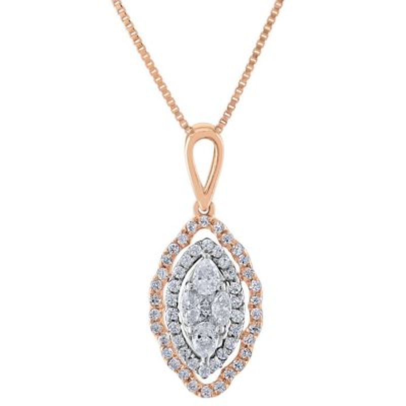 0.29 CT. T.W. Composite Diamond Marquise Shape Pendant in 14K Gold