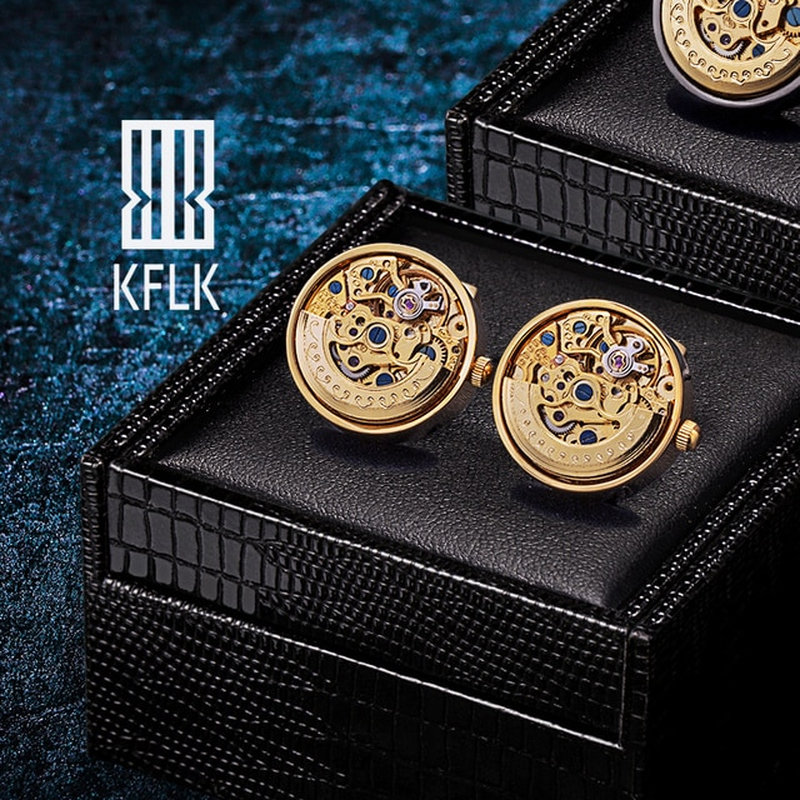 Jewelry Shirts Cufflinks for Men'S Brand Watch Movement Mechanical Big Cuff