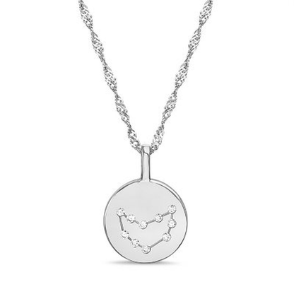 Zodiac Constellation Diamond Accent Pendant in Sterling Silver