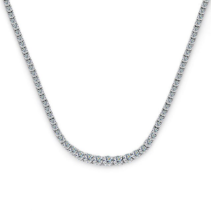 925 Sterling Silver Moissanite Tennis Necklace Diamond Luxury Plated 18K White