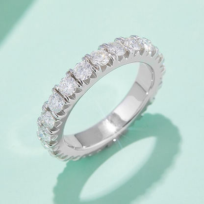3MM 2-3Carat D Color Moissanite Wedding Band Rings for Women 925 Sterling Silver
