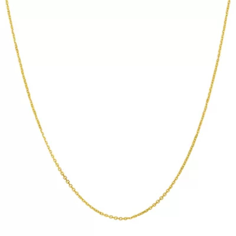 Adjustable Cable Link Chain Necklace, .90Mm in 14K Gold