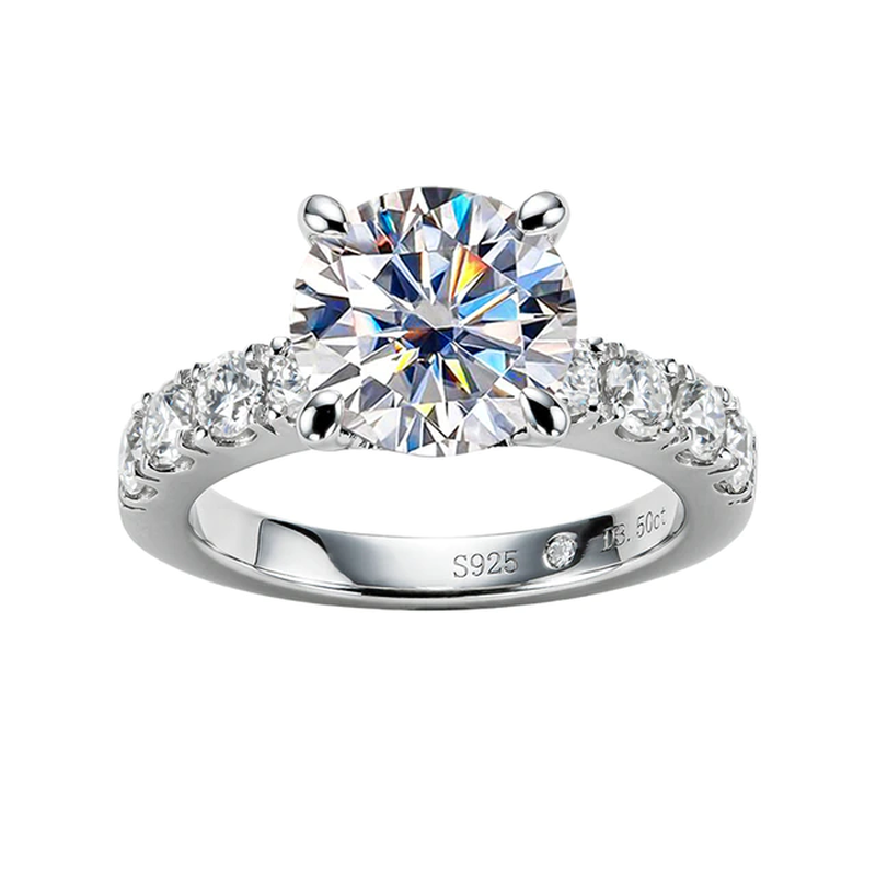 Real 3.5Ct 9.5Mm D Color Moissanite Wedding Rings for Women Top Quality 18K