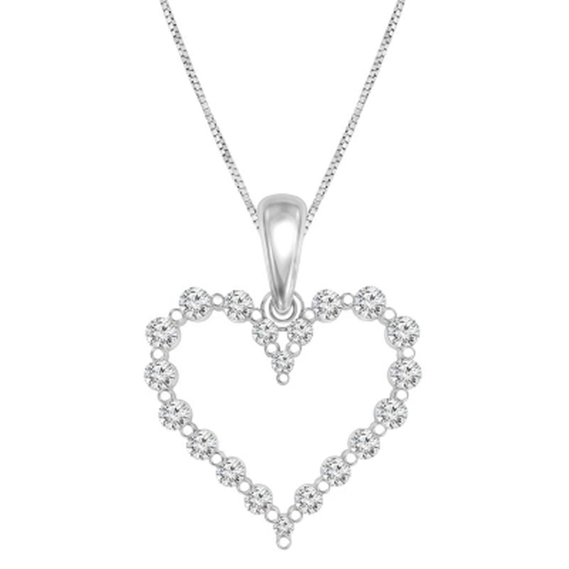0.23 CT. T.W. Diamond Heart Pendant in 14K Gold