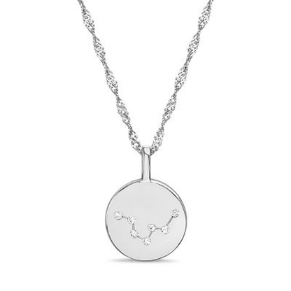 Zodiac Constellation Diamond Accent Pendant in Sterling Silver