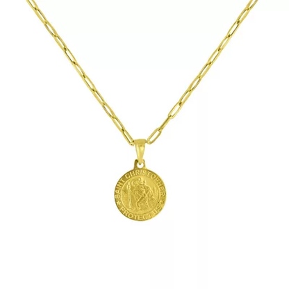 14K Yellow Gold St. Christopher Medallion Pendant