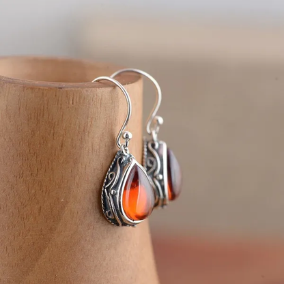 Fashion 925 Sterling Silver Earrings Emerald Ruby Gemstone Crystal Heart Hook Ea