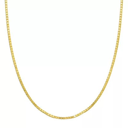 Adjustable Box Link Chain Necklace, .70Mm in 14K Gold