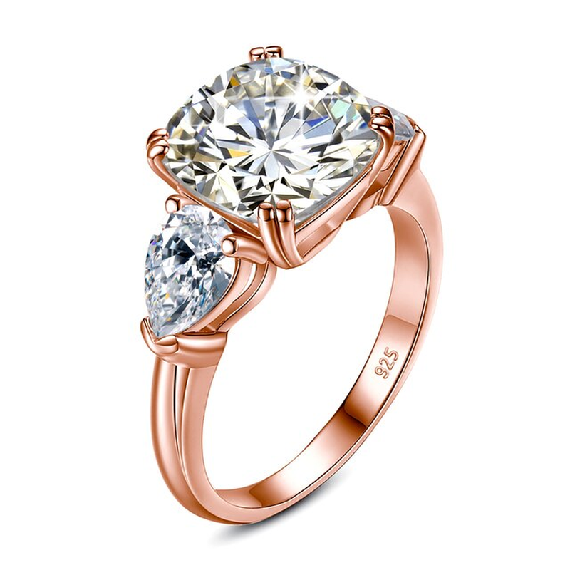 Certified Square 5Ct Cushion Halo Moissanite Ring 925 Silver 10*10Mm Stone