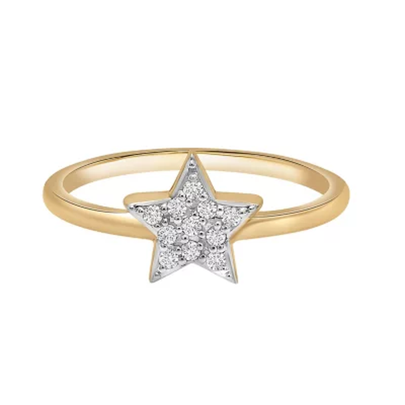 0.10 CT. T.W. Diamond Star Ring in 14K Gold (I, I1)