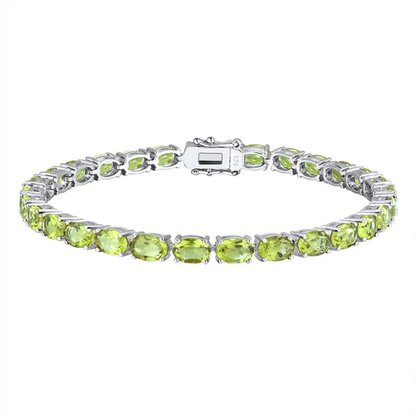 Pure 925 Sterling Silver Women'S Hand Bracelets Wholesale Natural Topaz Peridot