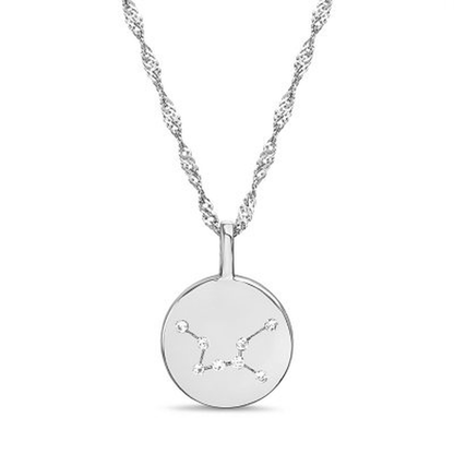 Zodiac Constellation Diamond Accent Pendant in Sterling Silver