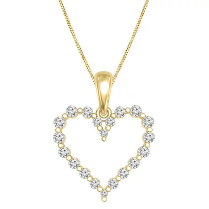 0.23 CT. T.W. Diamond Heart Pendant in 14K Gold