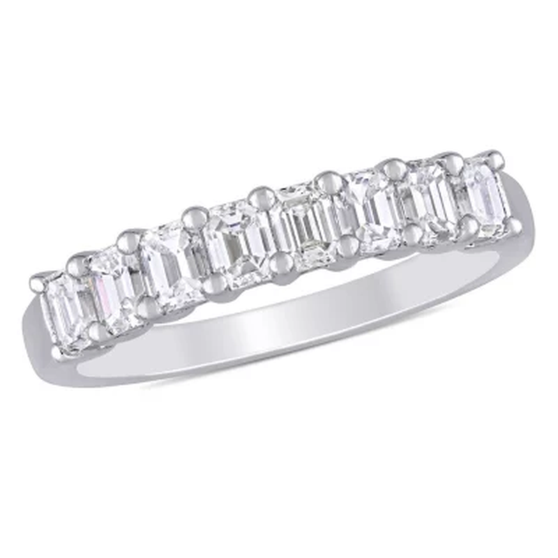 Allura 0.95 CT. T.W. Emerald-Cut Diamond Semi-Eternity Anniversary Ring in 14K W