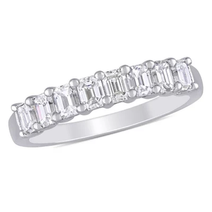Allura 0.95 CT. T.W. Emerald-Cut Diamond Semi-Eternity Anniversary Ring in 14K W