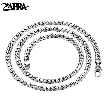 2022 New Solid S925 Silver Jewelry Fashion Retro Personality Flat Chain 5MM
