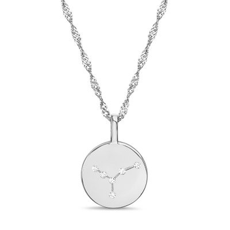 Zodiac Constellation Diamond Accent Pendant in Sterling Silver