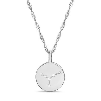 Zodiac Constellation Diamond Accent Pendant in Sterling Silver