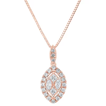 0.23 CT. T.W. Composite Diamond Marquise Frame Pendant in 14K Gold