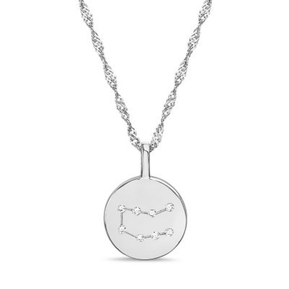 Zodiac Constellation Diamond Accent Pendant in Sterling Silver