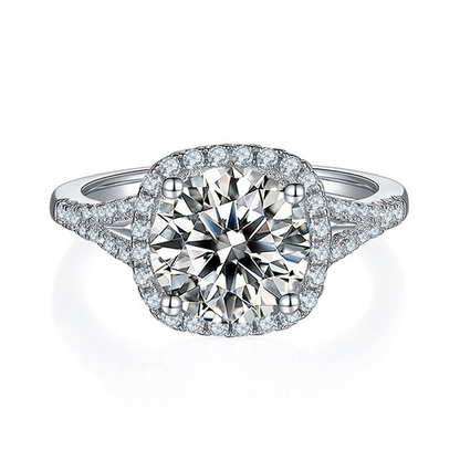 3 Carats Real Moissanite Ring 925 Sterling Silver Luxury Charms Hearts